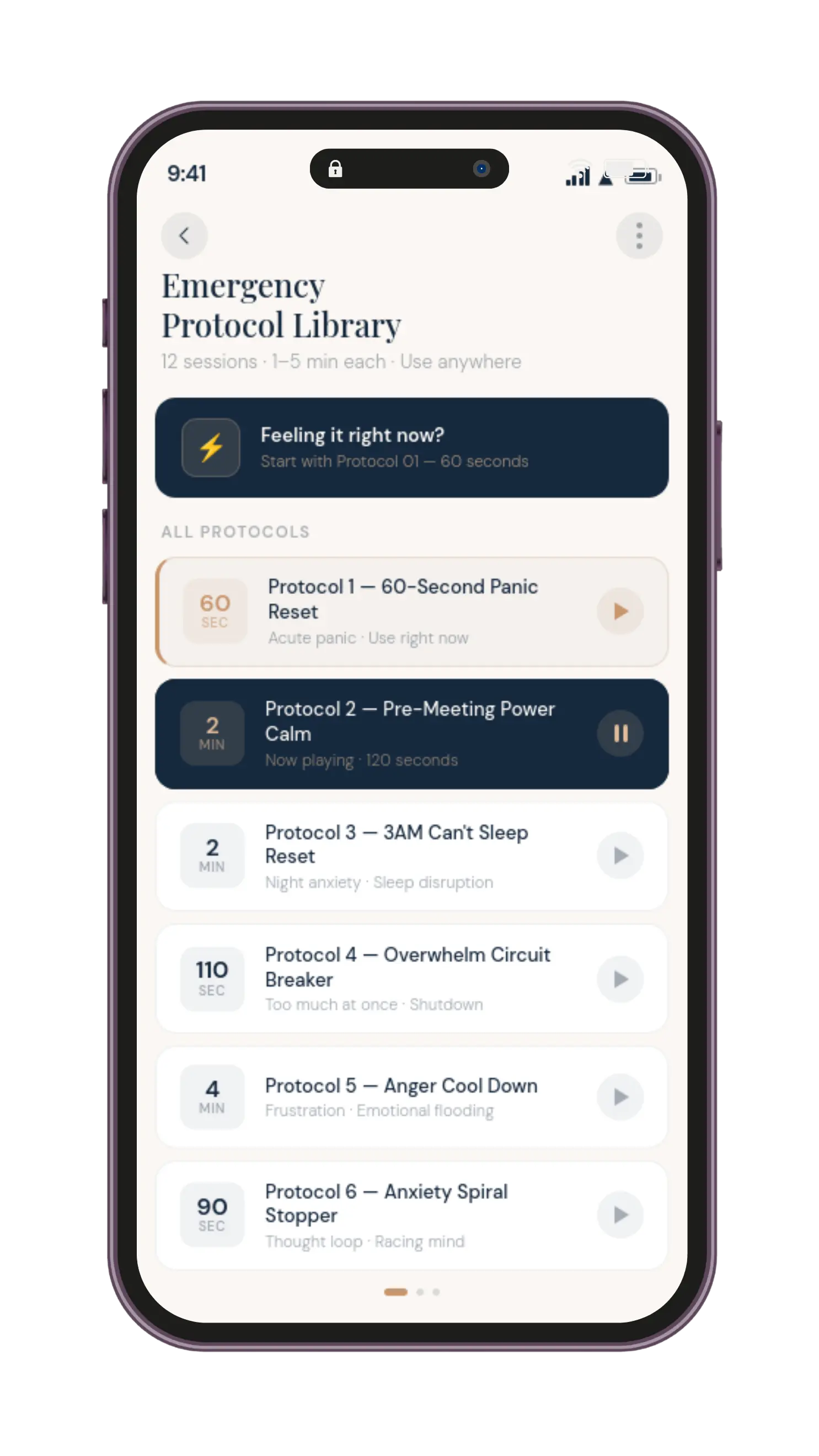 Emergency Protocol mockup