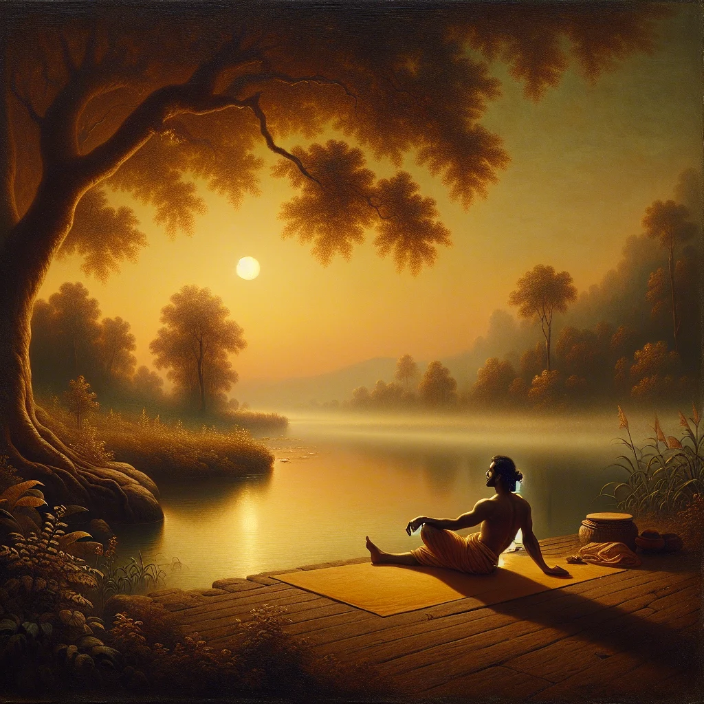 Woman meditating with headphones enjoying morning sun and podcast time