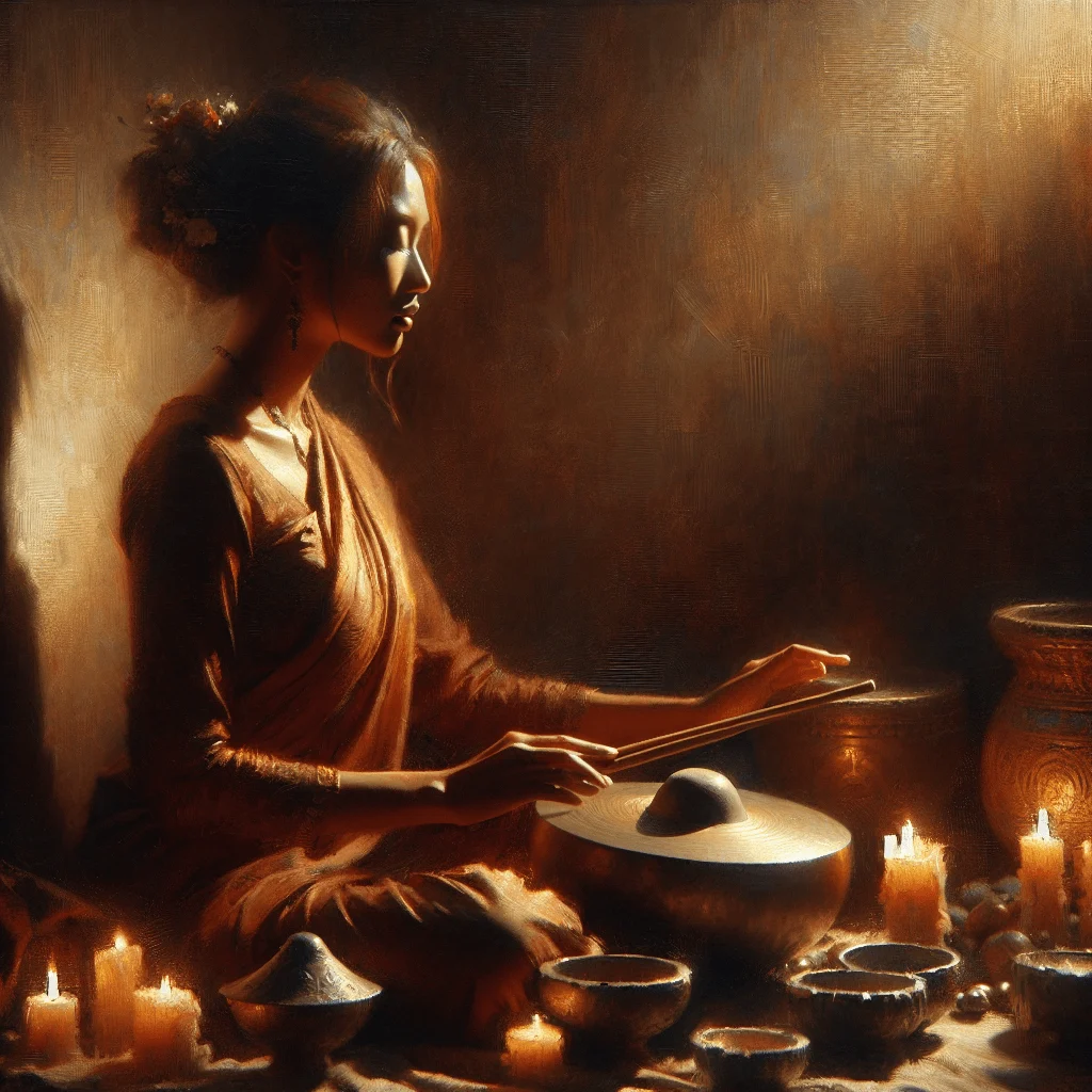 How to use tingsha cymbals during a mindfulness meditation ritual in nature