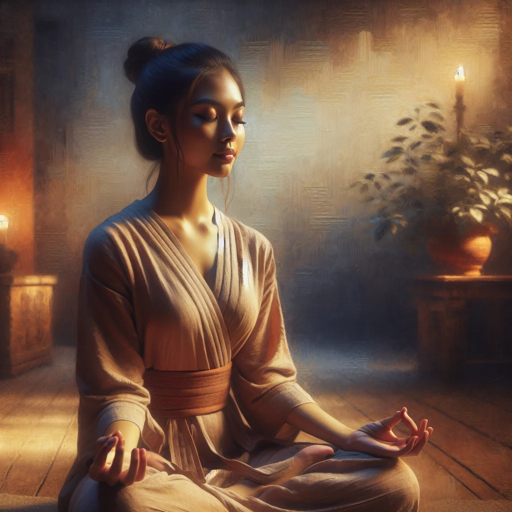 Meditation for manifestation practice with candlelight