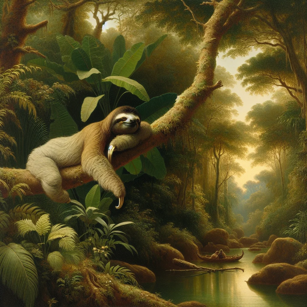 a sloth's guide to mindfulness showing sloth relaxing on a tree