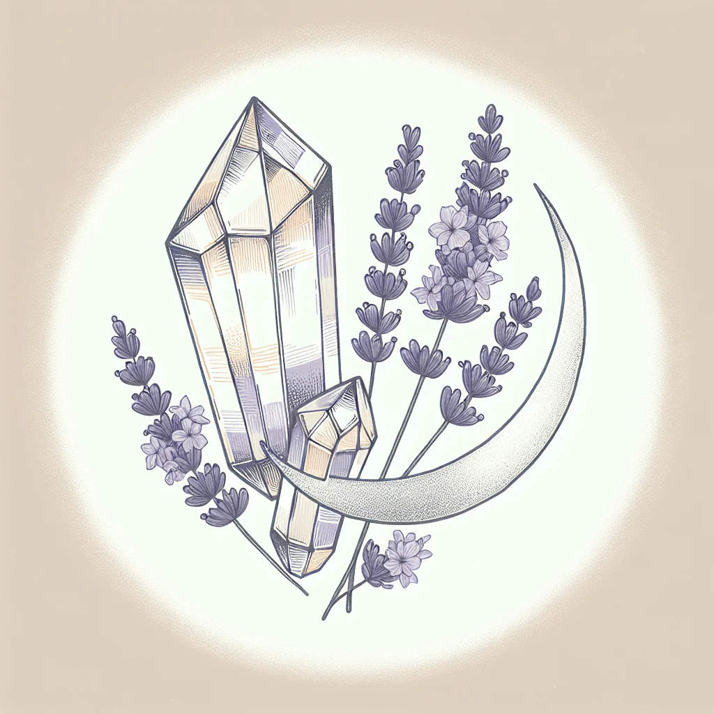 crystals for crown chakra - amethyst and selenite placed near candles and yoga mat