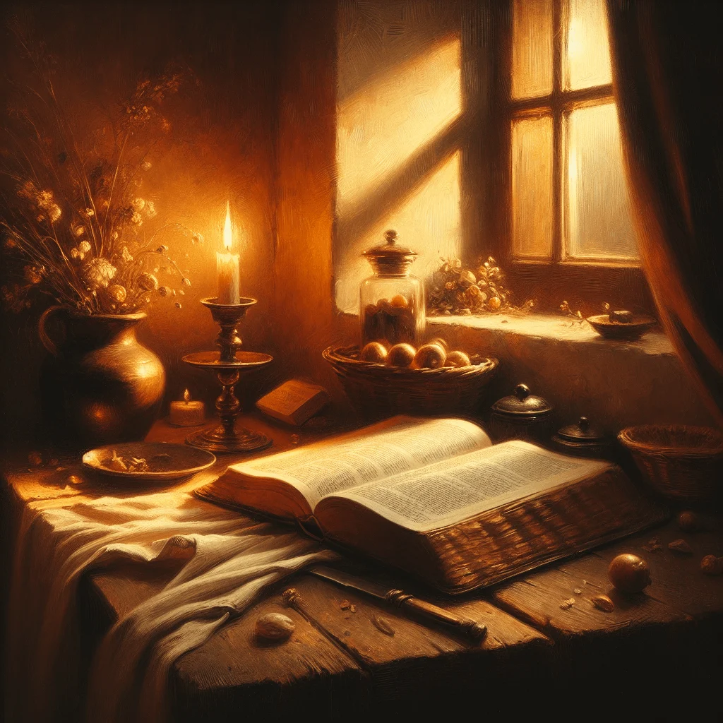 Open Bible near a window, symbolizing meditation with scripture
