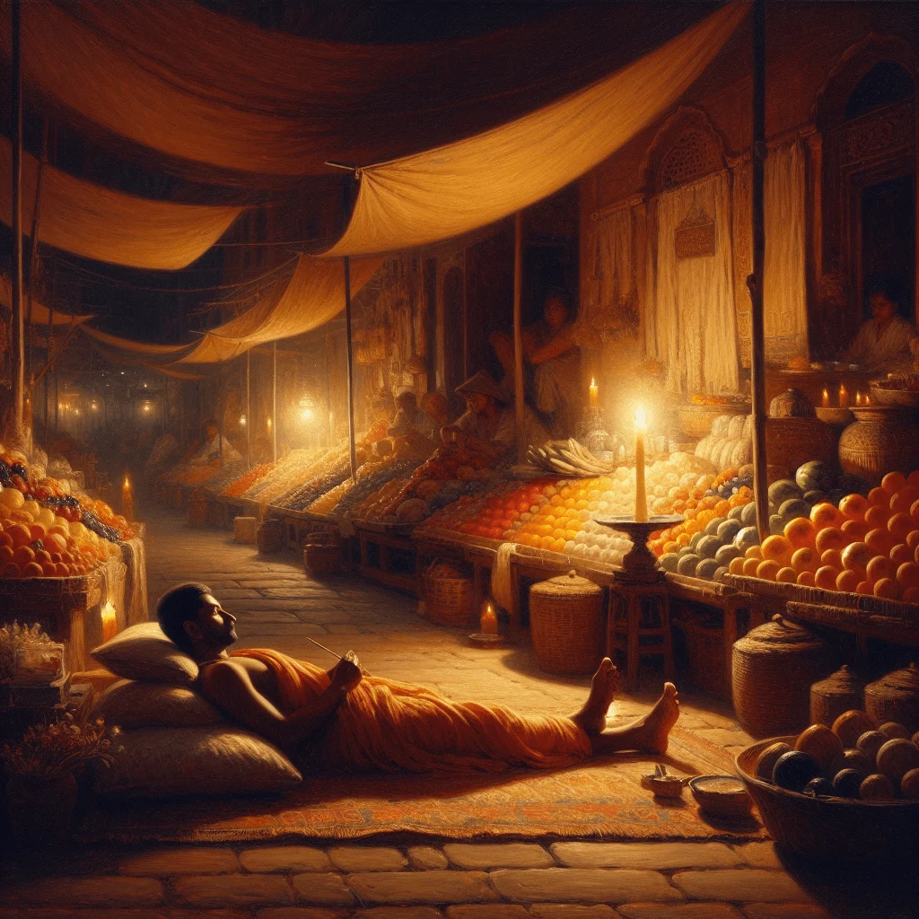 woman in peaceful room meditating at night