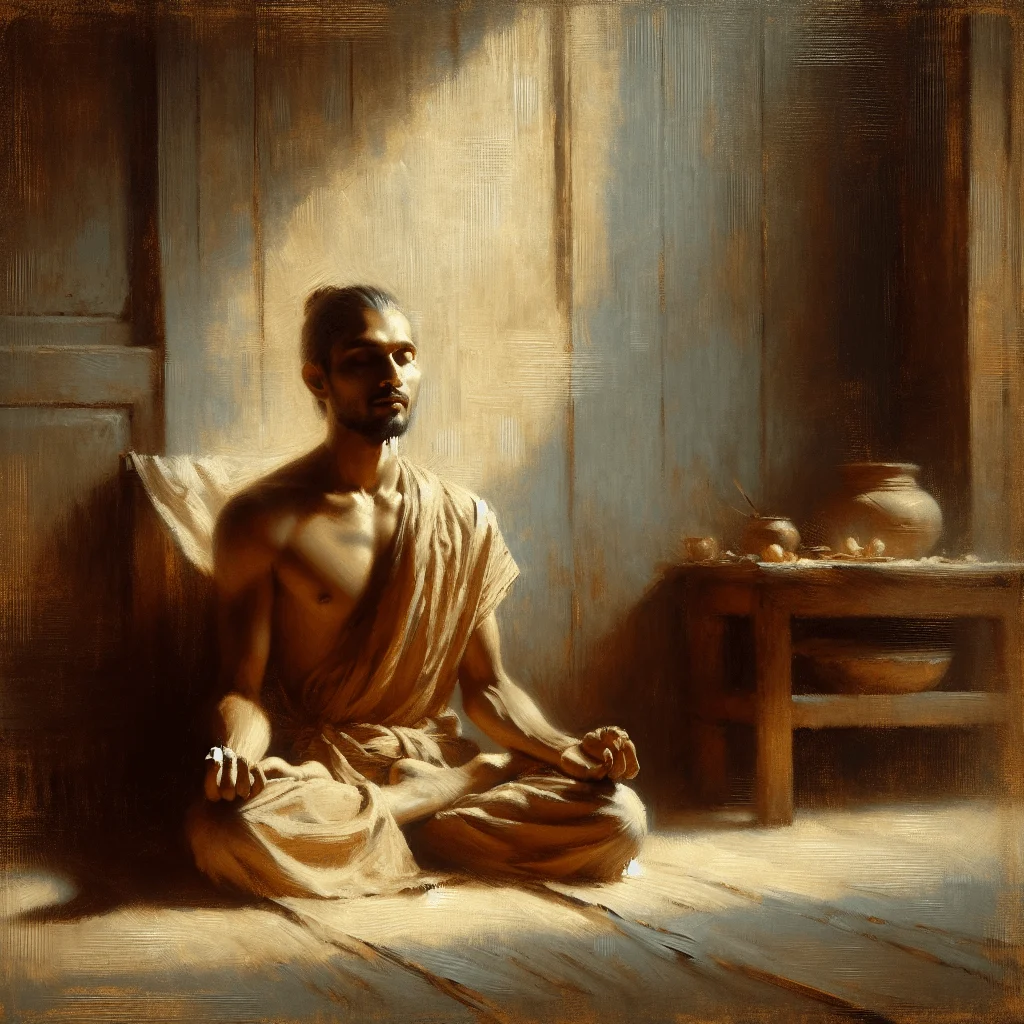 man practicing transcendental meditation step by step in a cozy quiet room