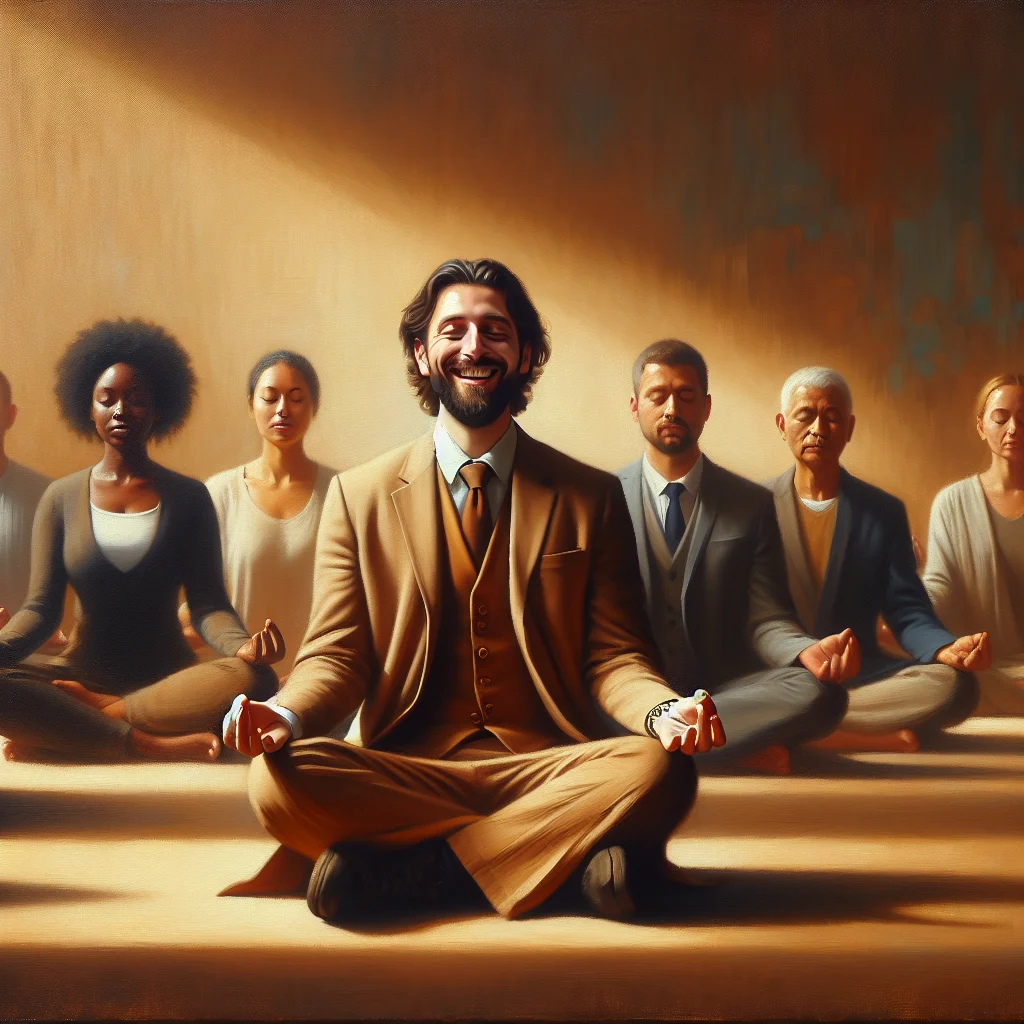 Certified meditation teacher smiling with a certificate in hand