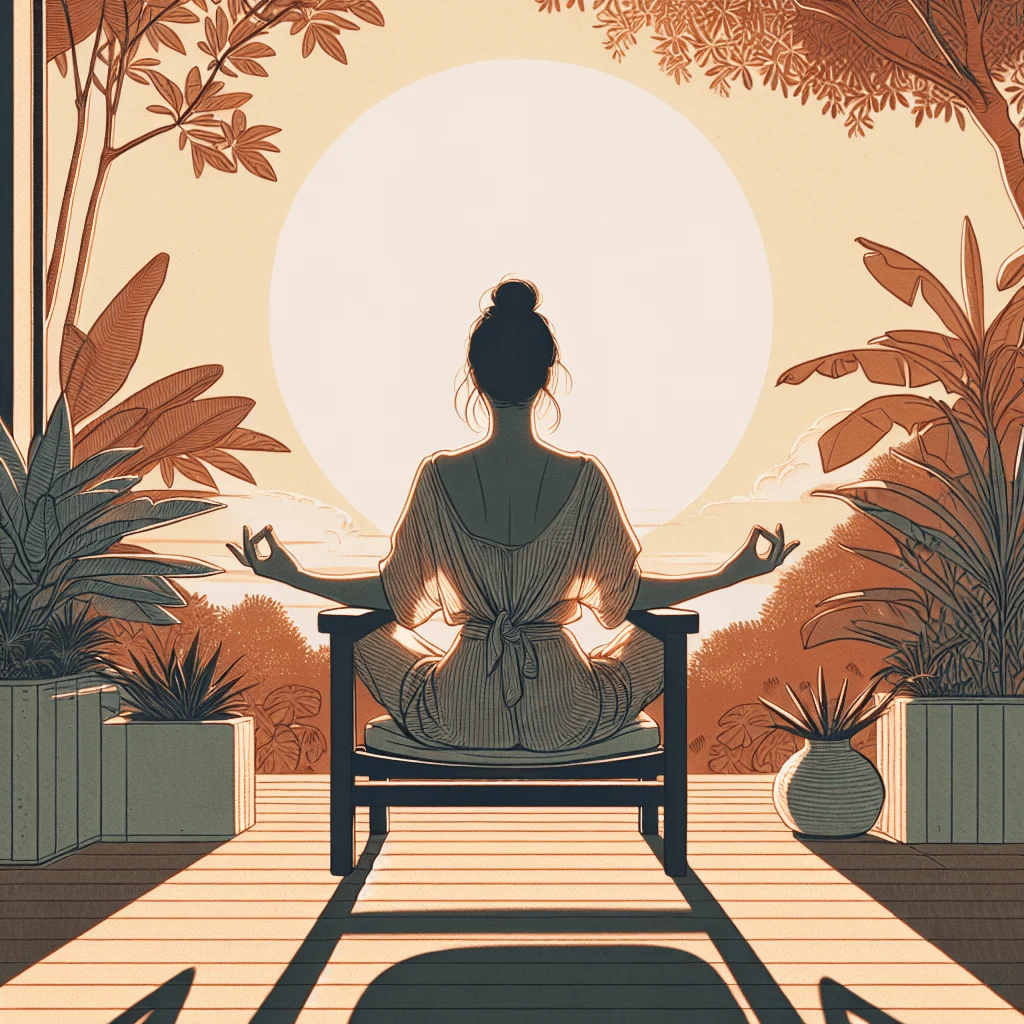 meditation chair with back support used outdoors during retreat session