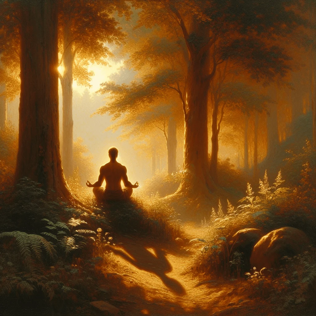 meditation pros and cons serene outdoor setting with person meditating on mat