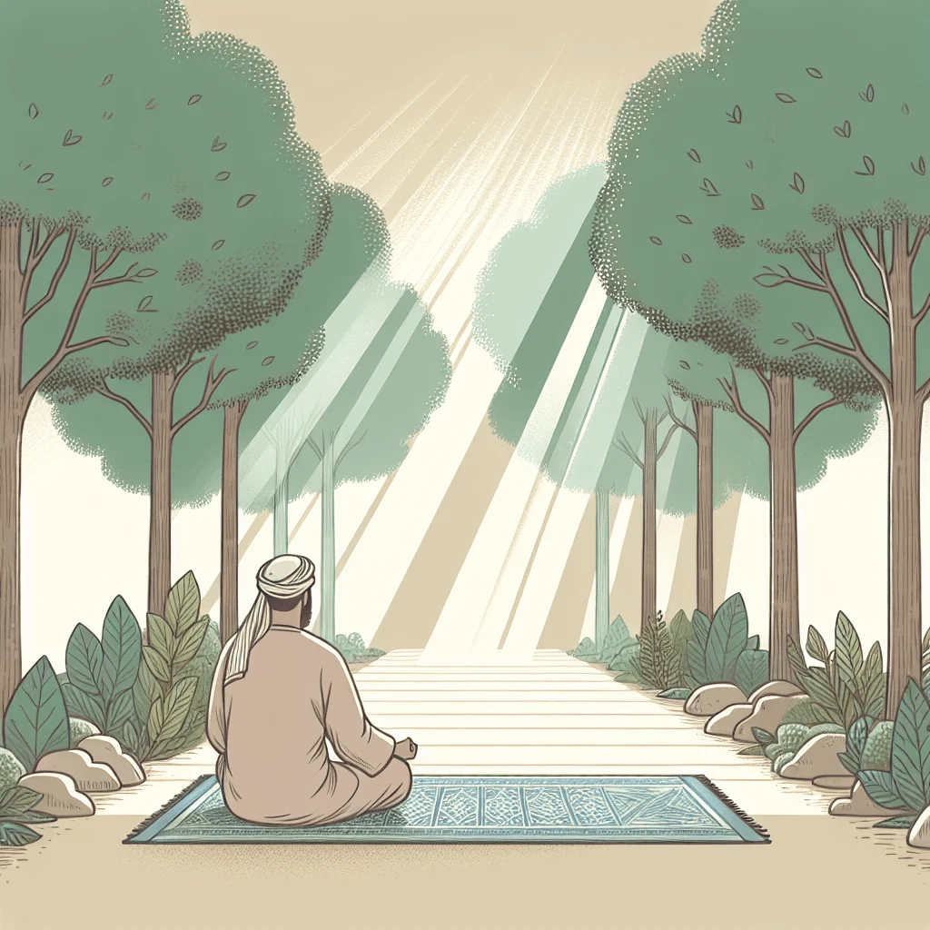 Outdoor script for mindfulness meditation with a path in nature