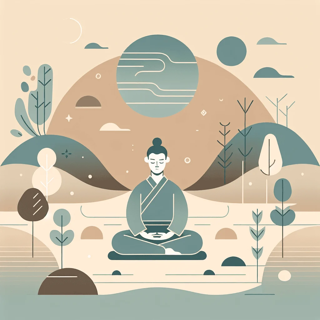A beginner practicing transcendental meditation techniques, sitting peacefully in a quiet room