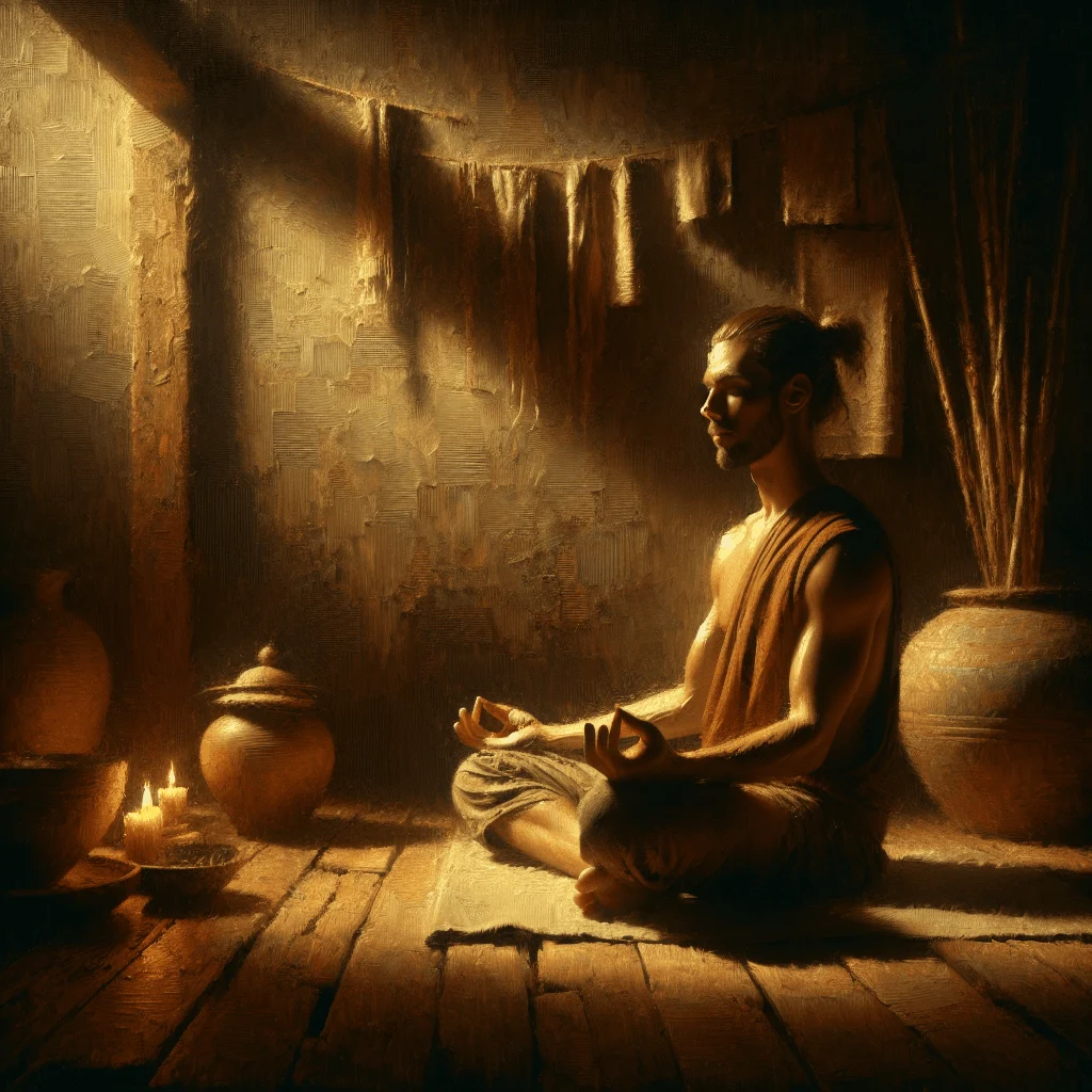 vipassana vs mindfulness meditation – person meditating in silent retreat