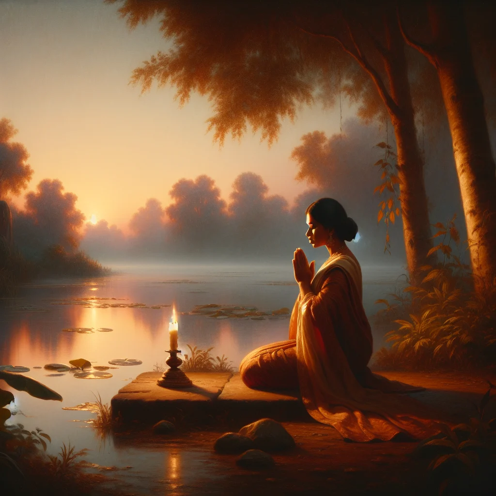 A woman praying and reflecting on what is self-love in the Bible
