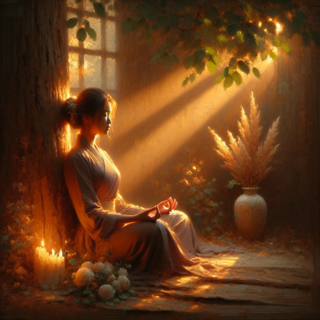 Pathways to inner peace through deep connection with nature at sunset