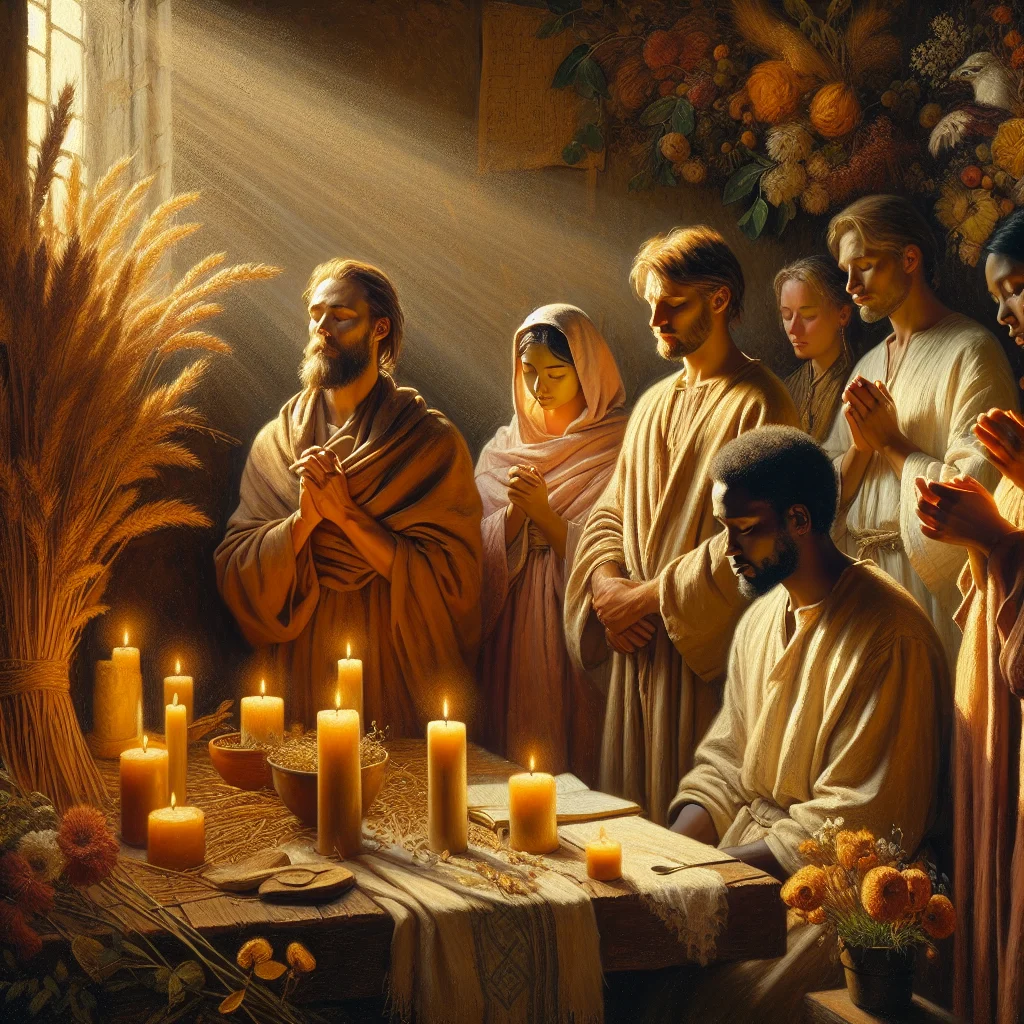 People participating in a group spiritual practice during a retreat