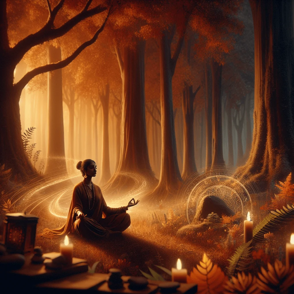 person meditating in nature during awakened state of kundalini energy flowing upward