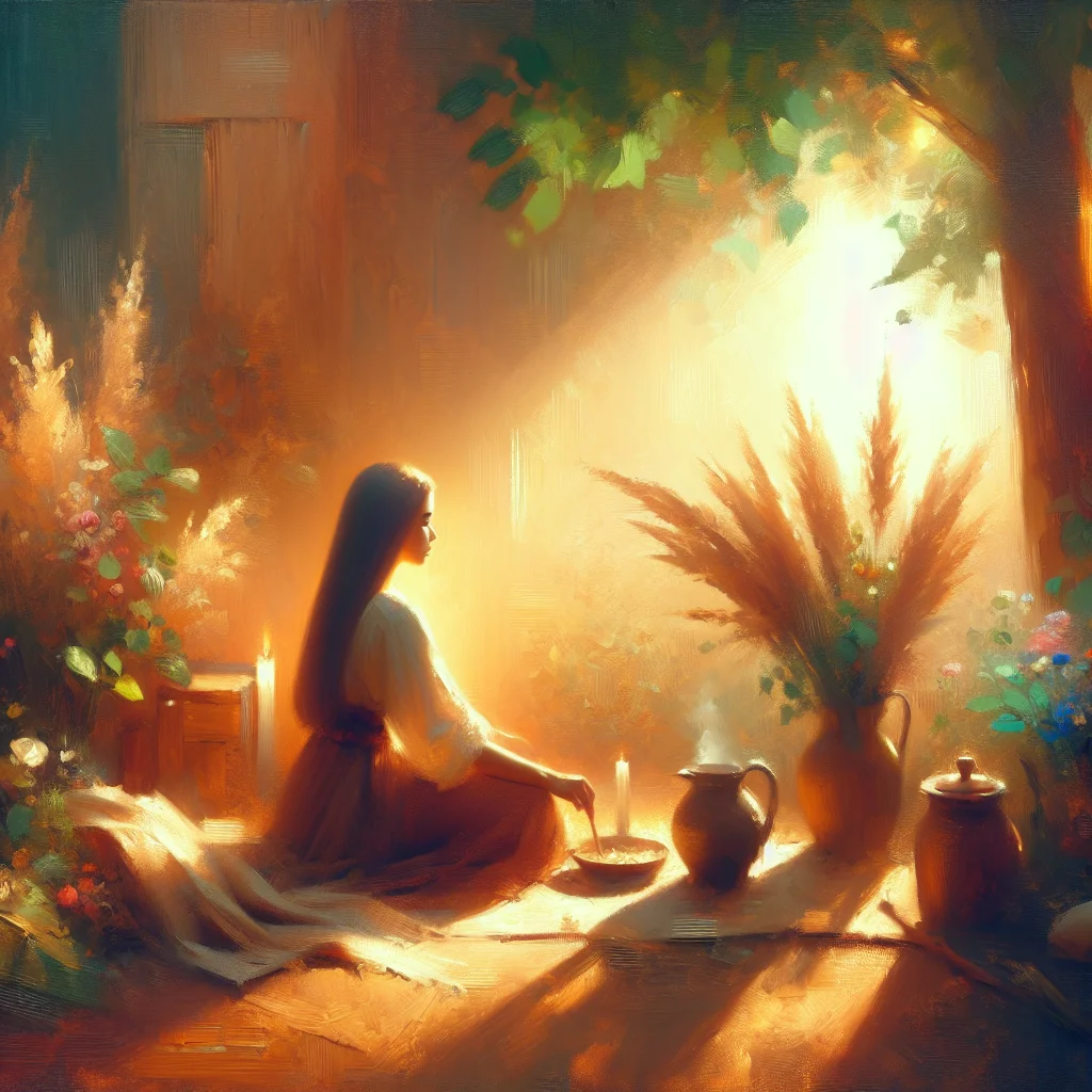 Woman practicing self-love through mindfulness and nature connection