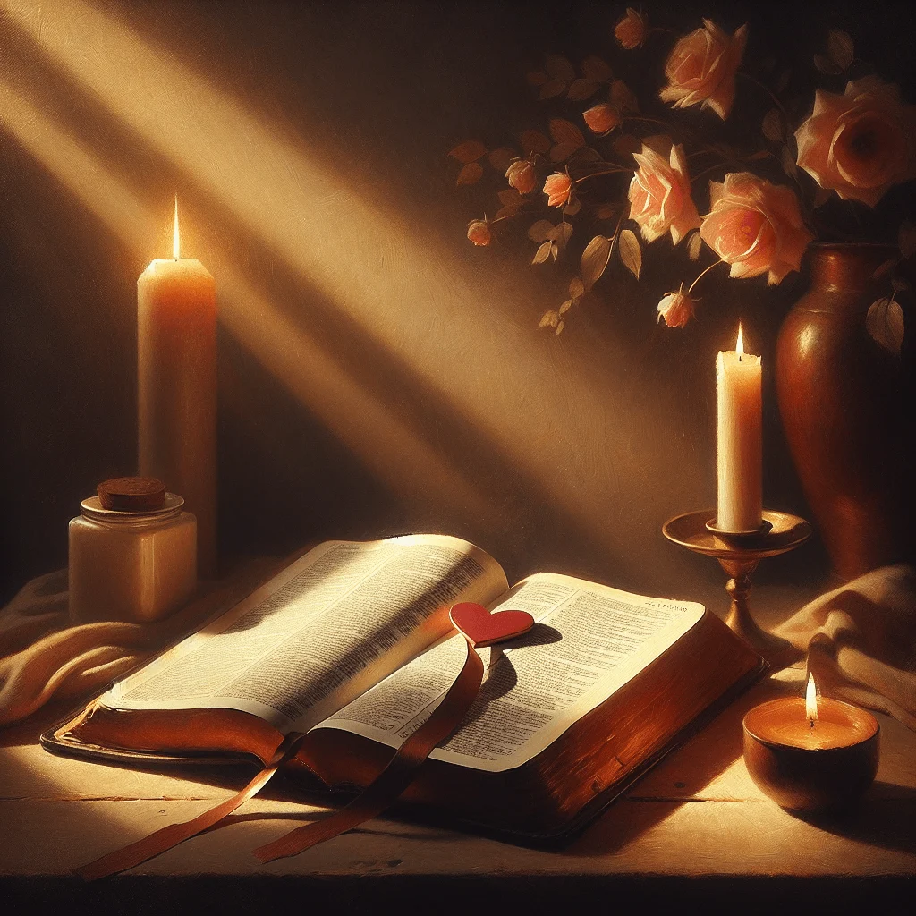 Bible with heart symbol representing what is self-love in the Bible
