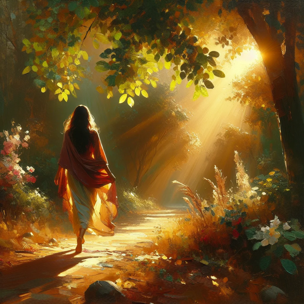 Person practicing grounding techniques outdoors during spiritual awakening journey