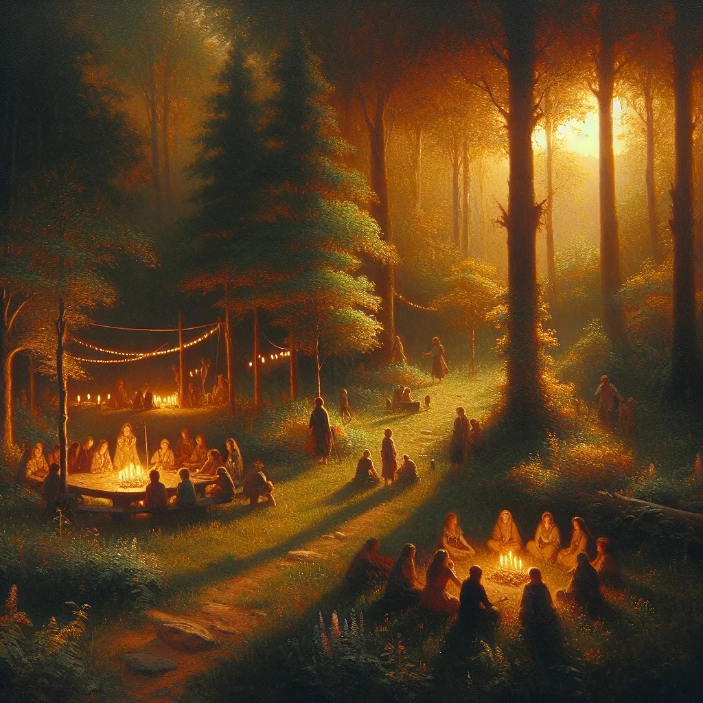 Retreat in forest nature symbolizing spiritual goals and inner transformation