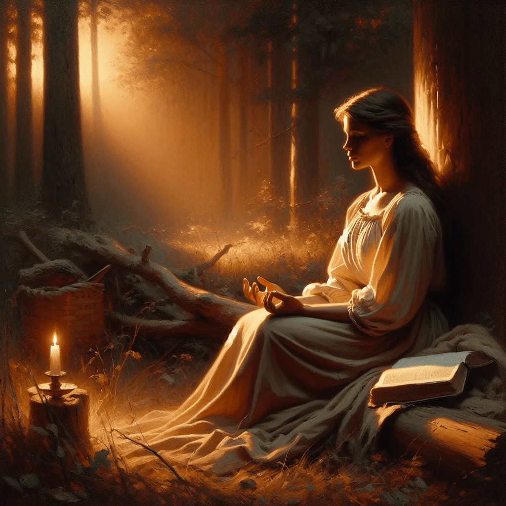 Can you be spiritual and Christian woman meditating beside Bible outdoors