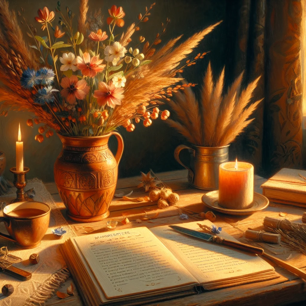 A journal open on a table with handwritten affirmations about friendship and a cup of tea