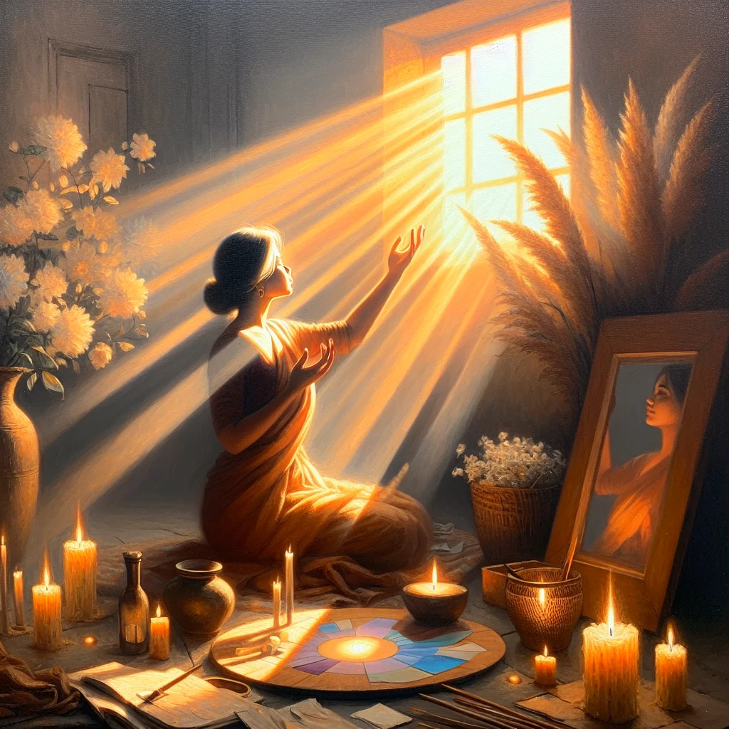 A woman visualizing her goals using the most powerful manifestation technique