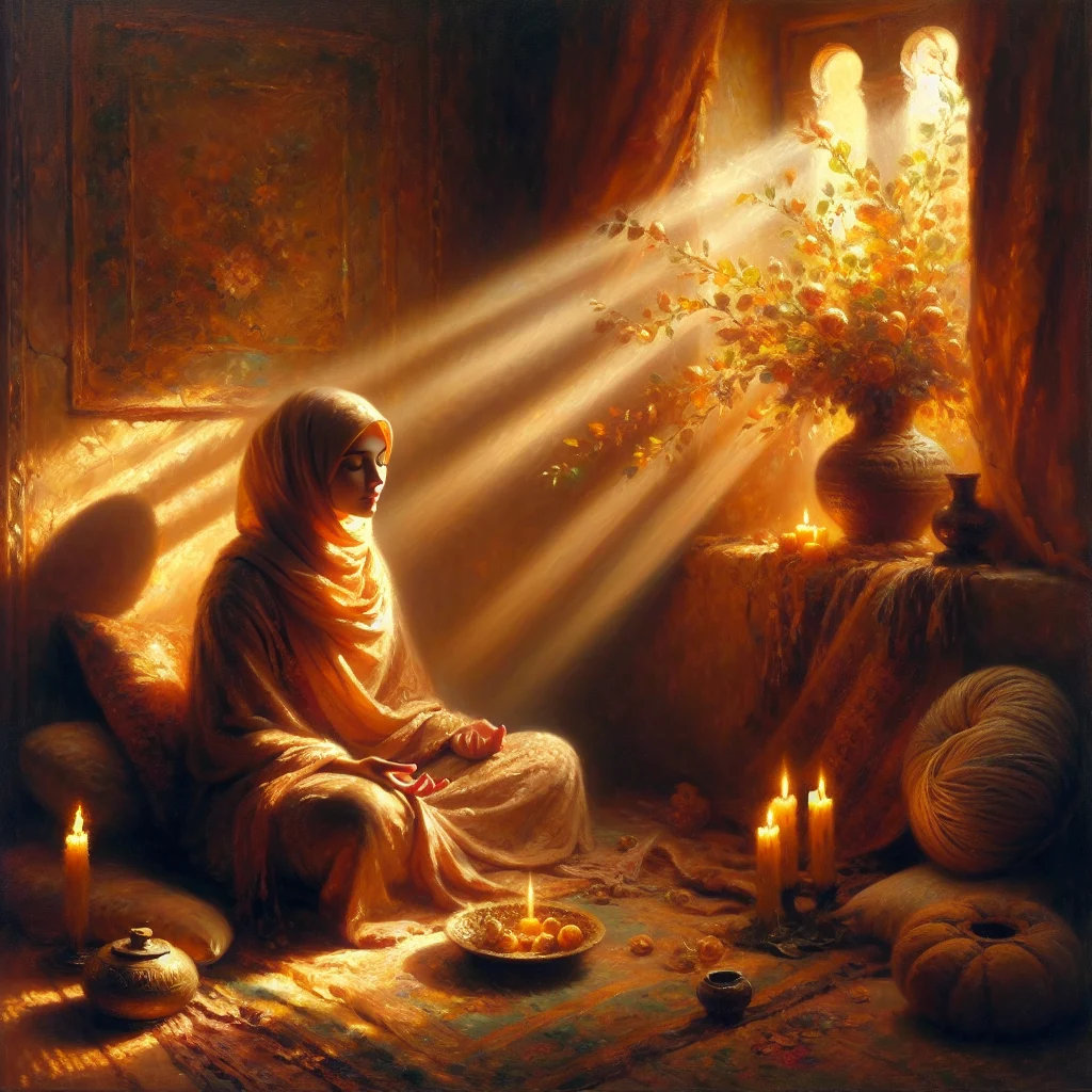 A person meditating at home reflecting on the benefits of self care