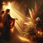Man in meditation teaching another person on their spiritual growth journey, illustrating guidance and connection