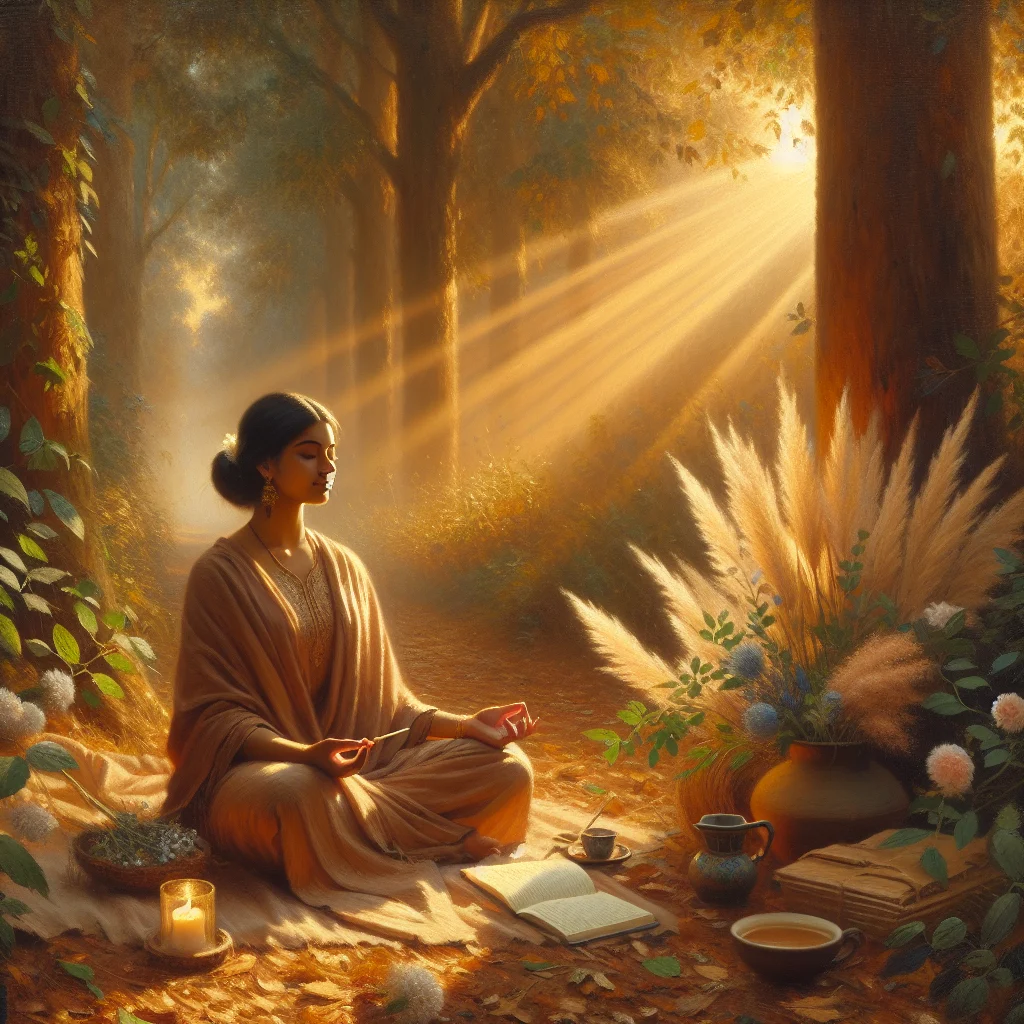 burnout recovery coach certification - woman meditating outdoors during coaching session
