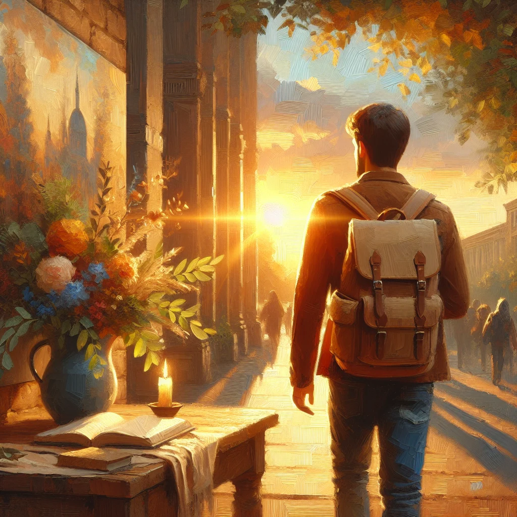 burnout symptoms uni student taking a mindful walk on campus for stress relief