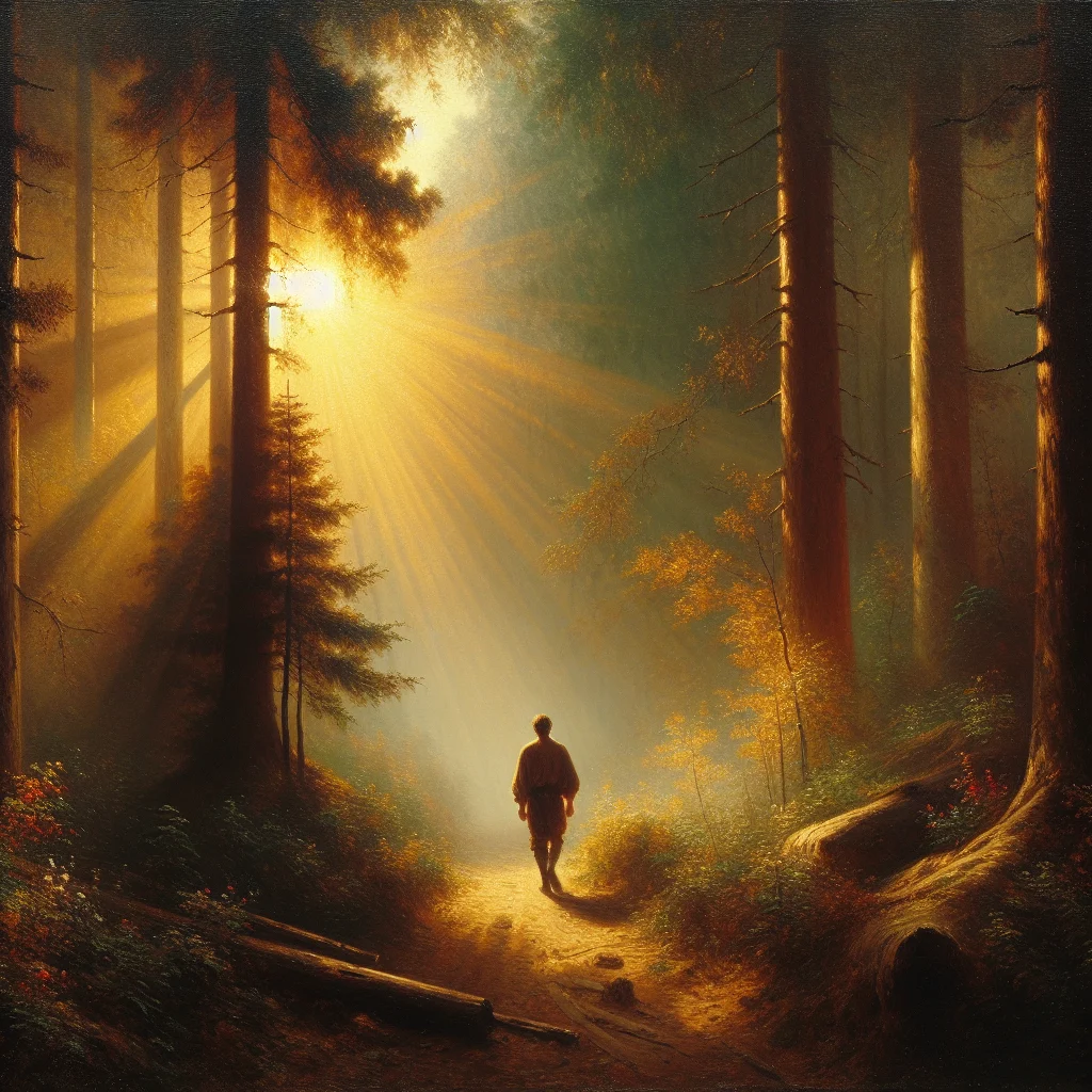 a person walking on a forest path symbolizing spiritual awakening and anxiety