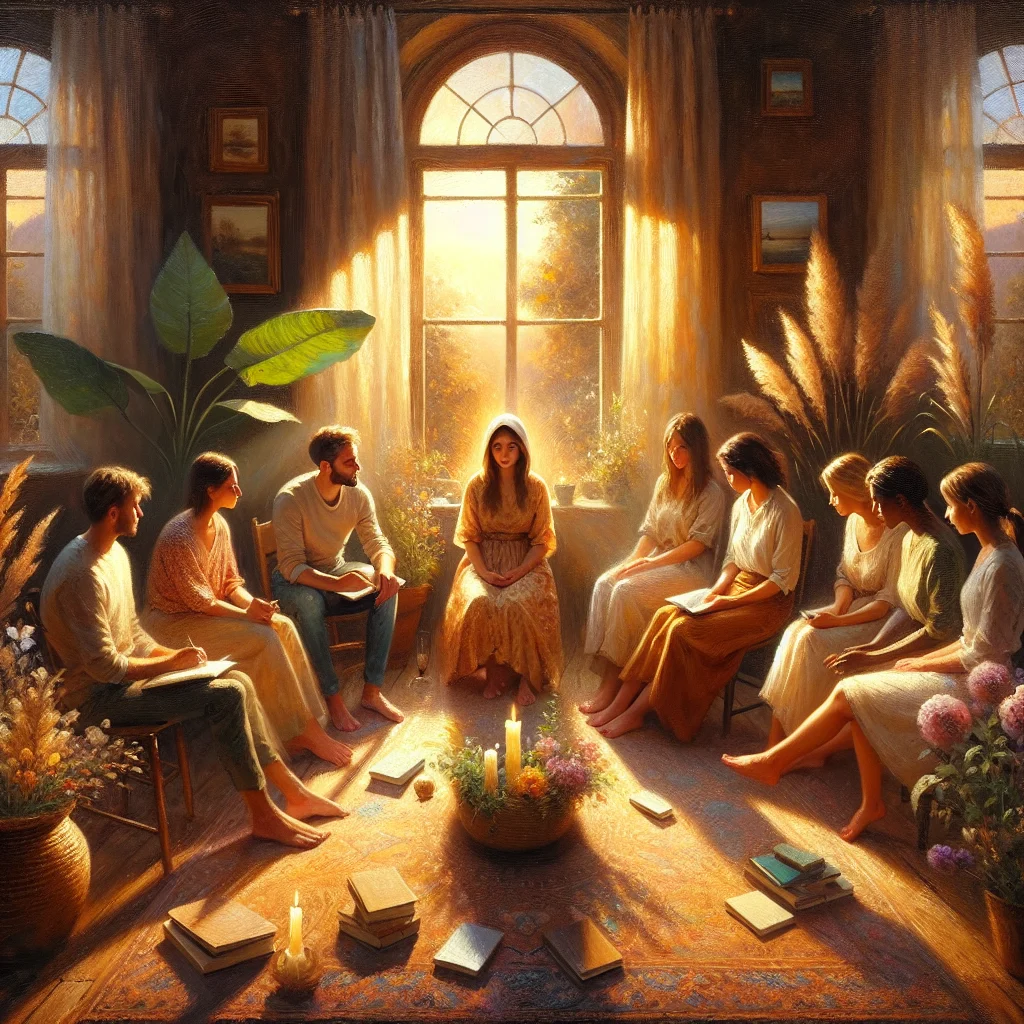 Healing support group session in Singapore sharing stories for emotional recovery
