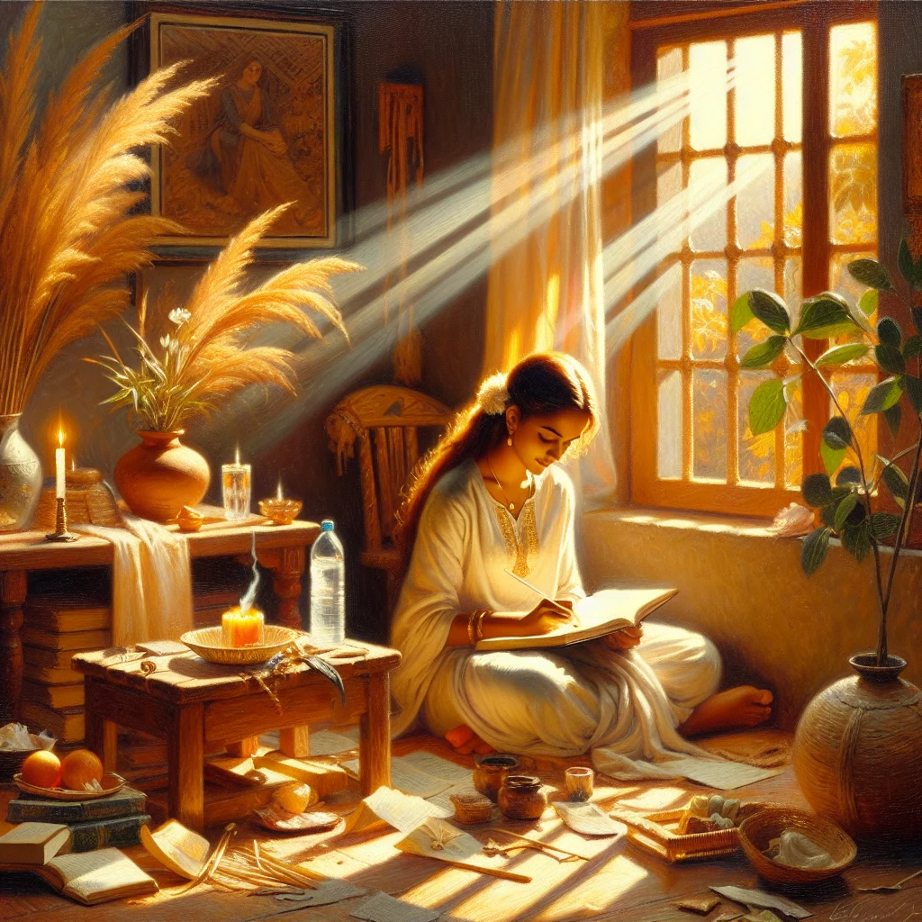 Woman journaling during fasting emotional healing retreat
