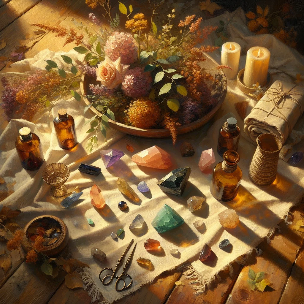 A curated display of healing stones with their meanings labeled clearly for educational use