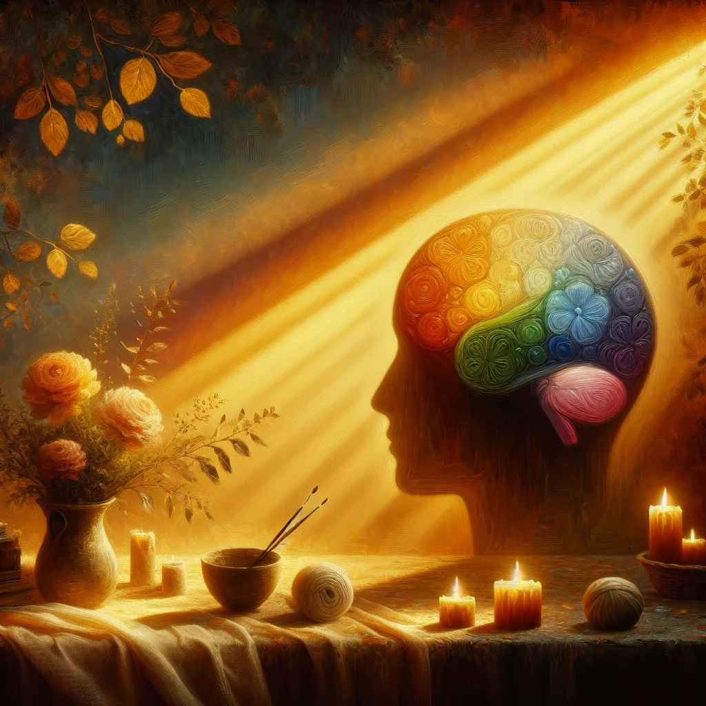 Digital visualization of brain with different frequency zones colored, representing meditation frequency hz effect on brainwaves