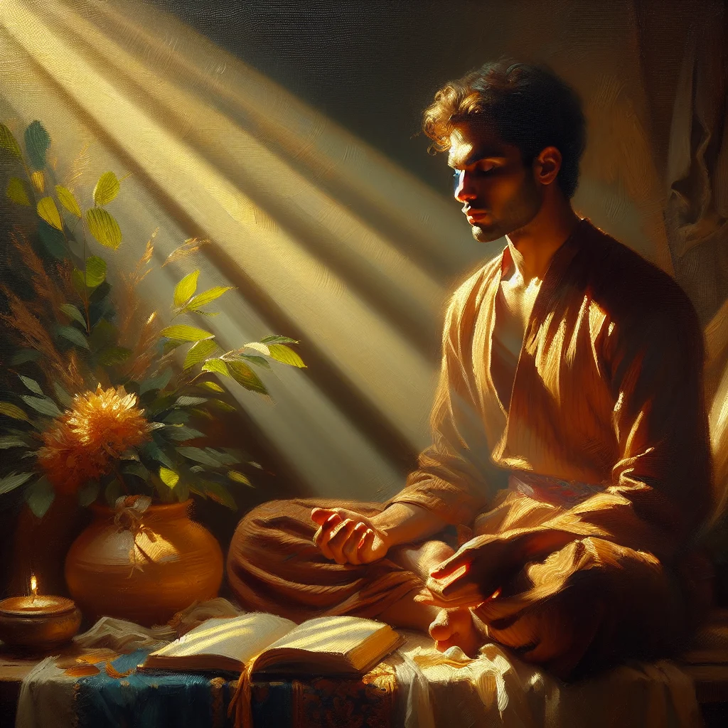 Person practicing mediation meditation alone for emotional clarity