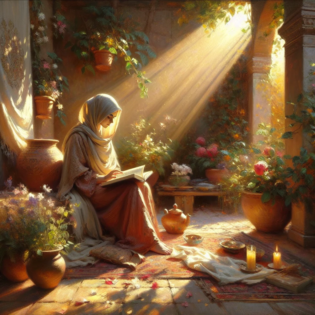 a person practicing slow living by reading in a quiet garden