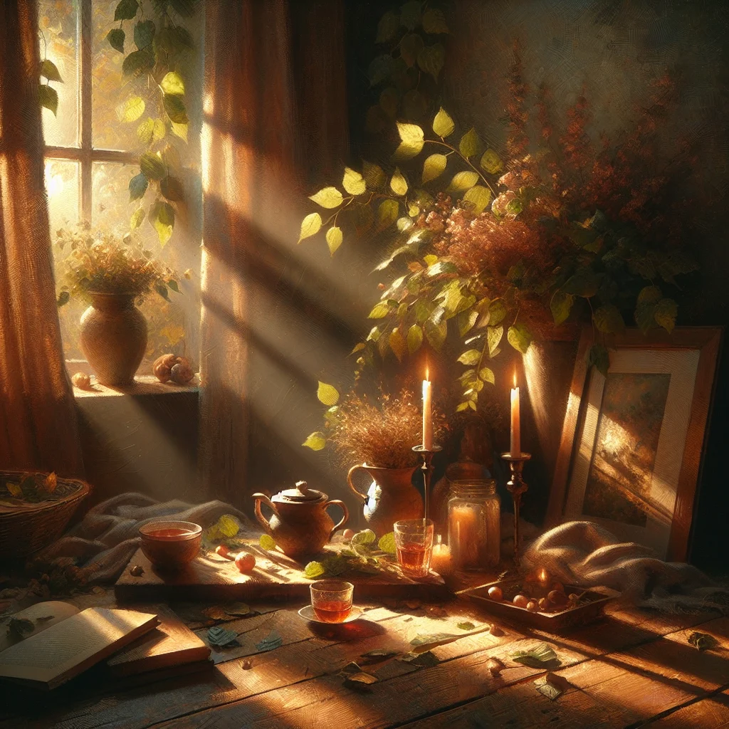 Minimalist cozy living space representing slow living lifestyle in a fast-paced digital world