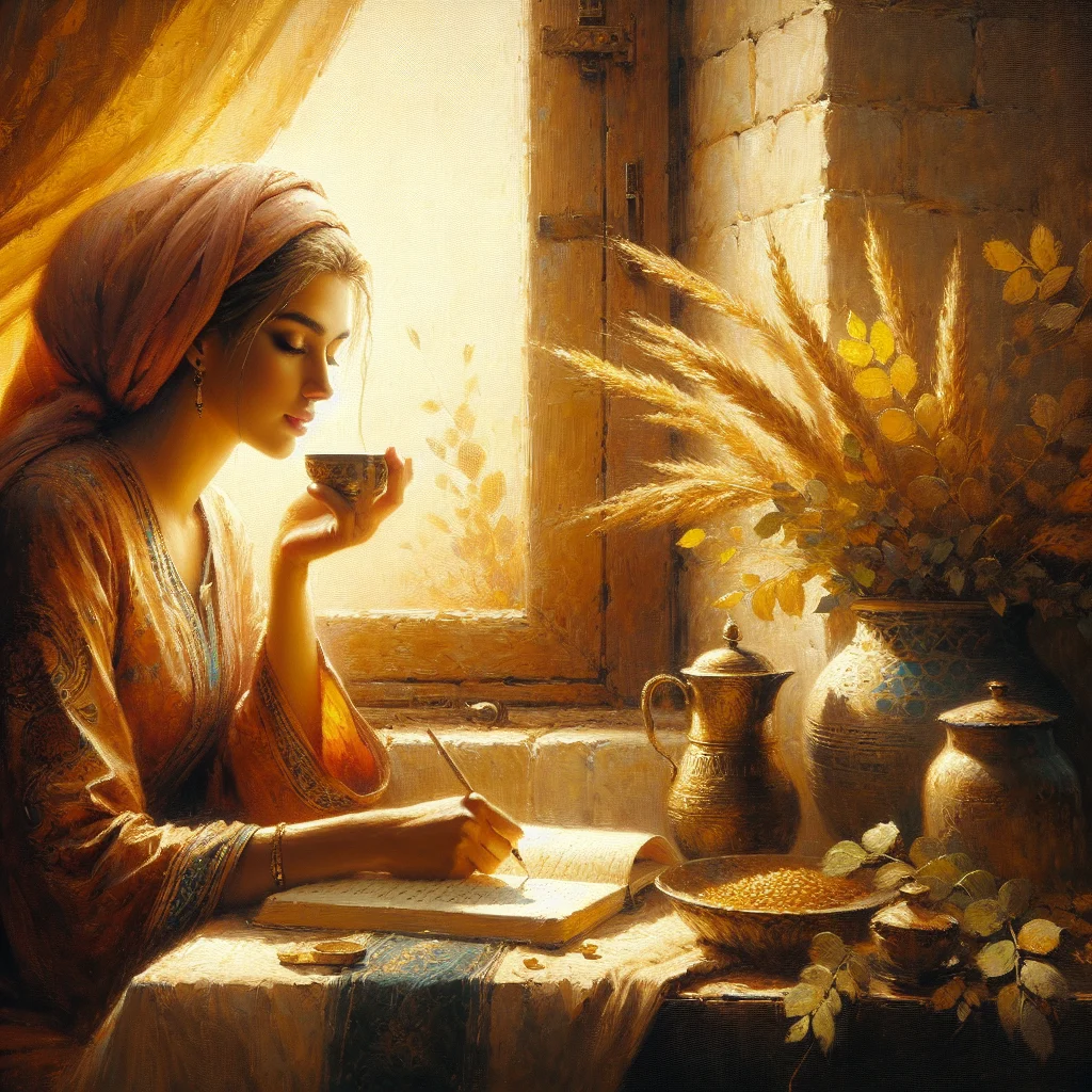 Slow living idea captured in peaceful morning routine with tea and nature outside the window