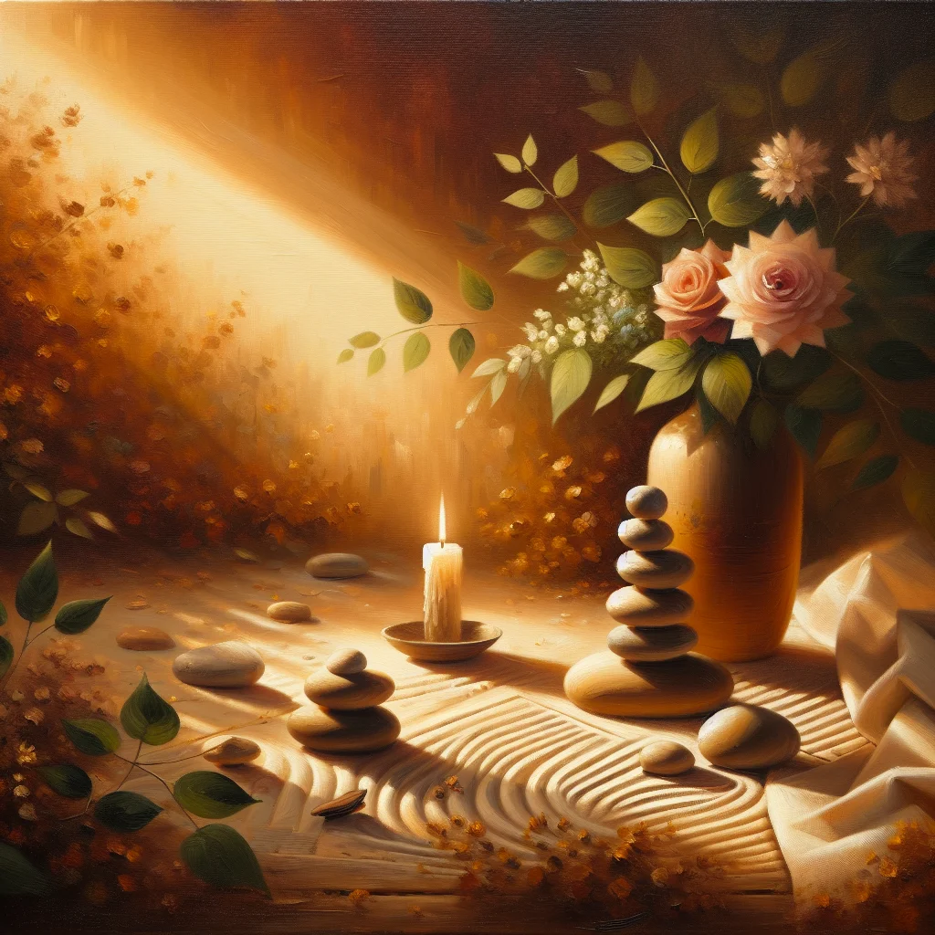 Balanced stones in a zen garden representing mental and emotional equilibrium