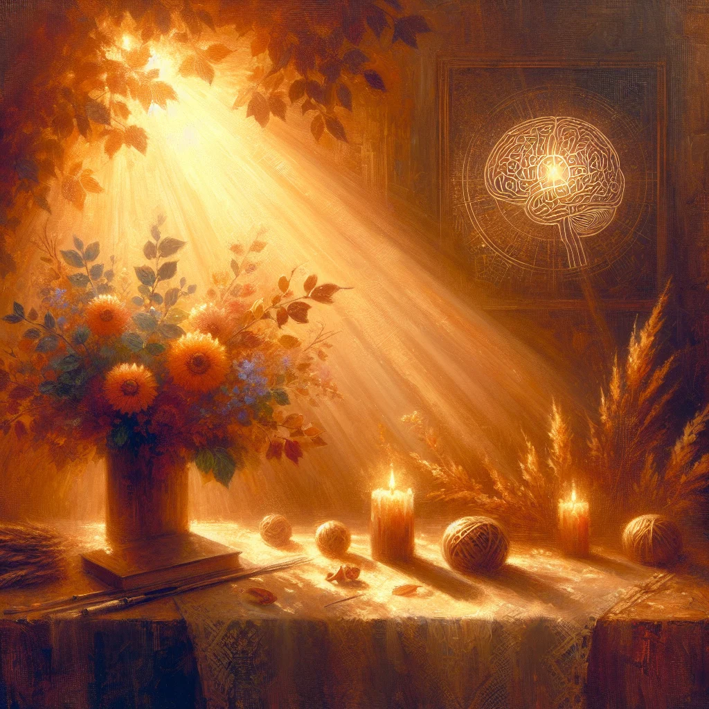 Conceptual image showing meditation is good for brain health and cognitive enhancement