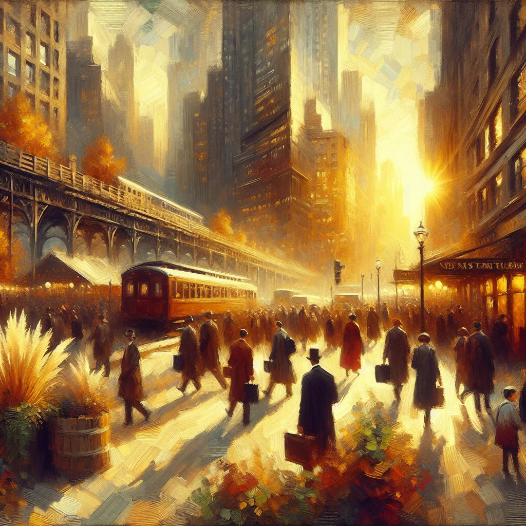 Busy professionals rushing through city streets during peak hours, representing the opposite of slow living and fast-paced urban lifestyle