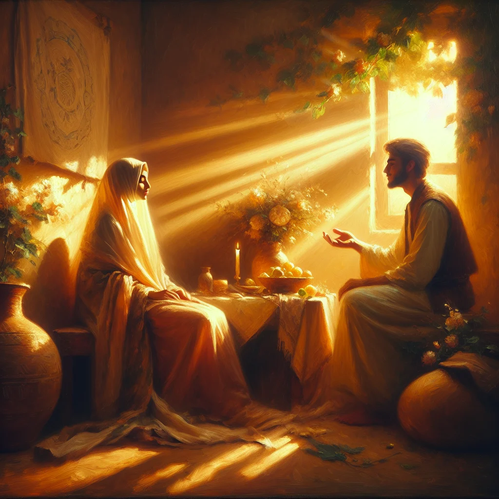 Individual having a calm, confident conversation about personal boundaries with another person in a supportive environment