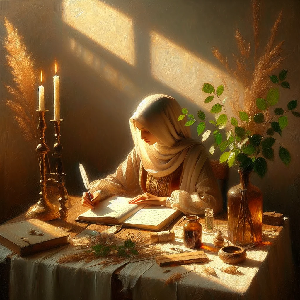 focused-woman-single-task-work A woman demonstrating slow living principles by focusing intently on a single work task without distractions