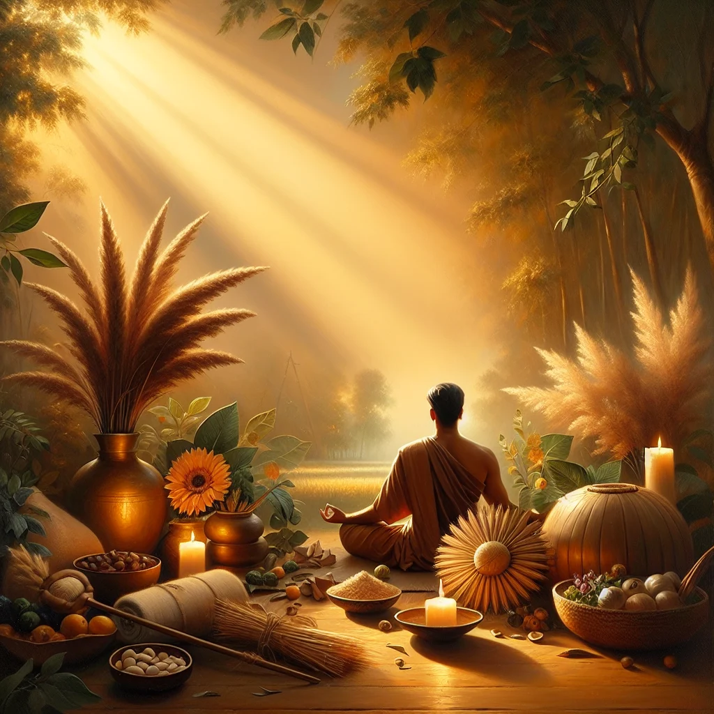 integrated-health-wellness-journey Person practicing integrated health through meditation, healthy eating, and mindful movement in a peaceful natural setting