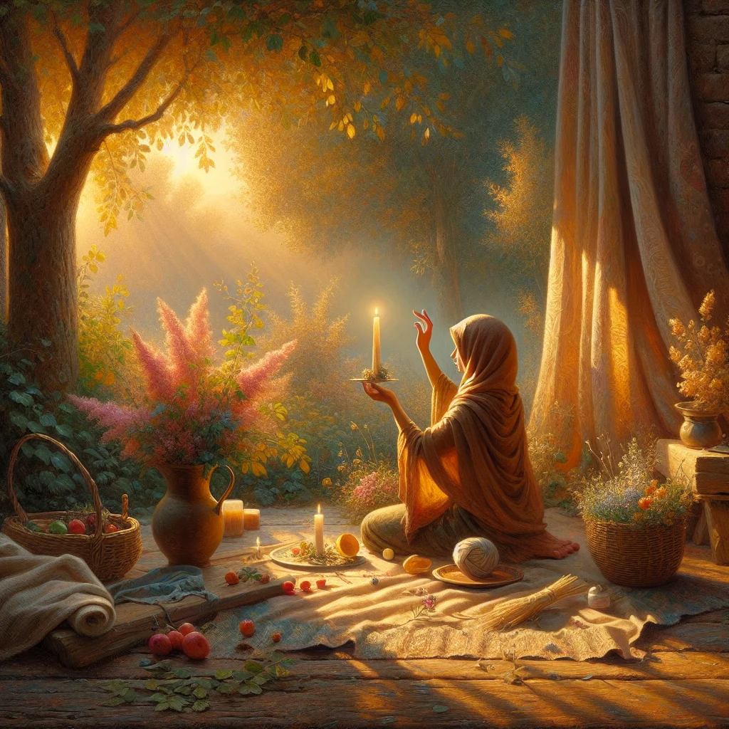 Serene meditation scene showing connection between practice and natural surroundings