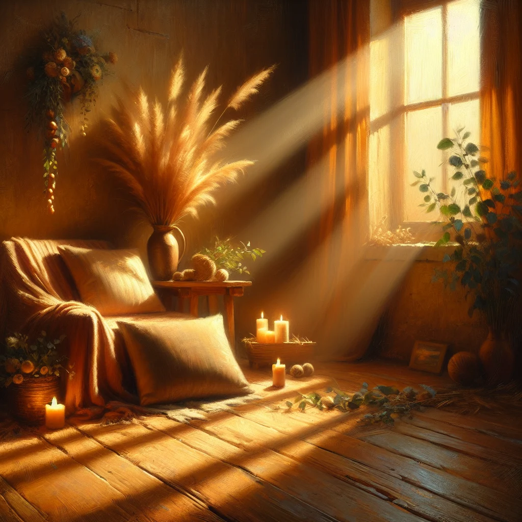 Peaceful meditation corner featuring a cushion and natural lighting demonstrating a space to embrace mindfulness practice