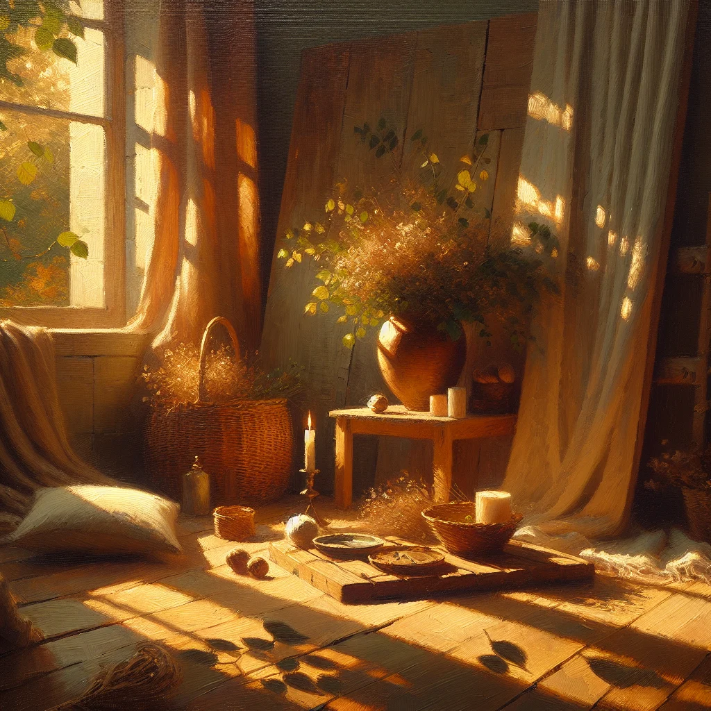 Peaceful meditation space with cushion and natural lighting creating ideal environment for focus meditation practice