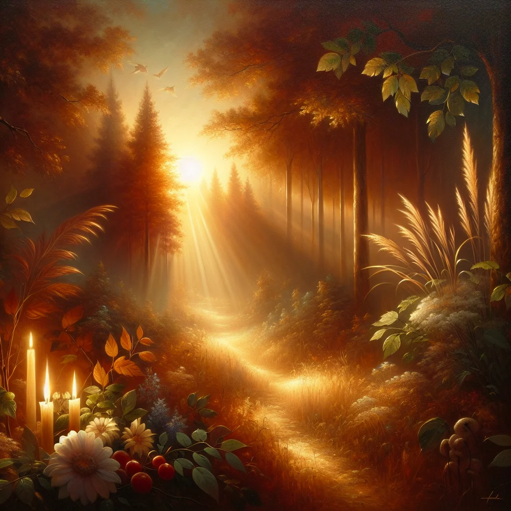 Serene natural landscape representing mindful awareness and presence in nature