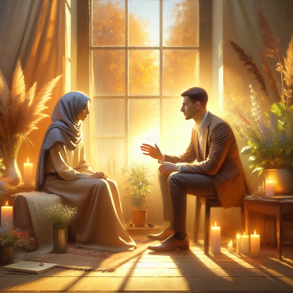 Person practicing mindfulness techniques during a coaching session with calm focus and awareness